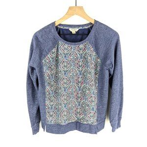 Lucky Brand Blue Patterned Pullover Sweatshirt S